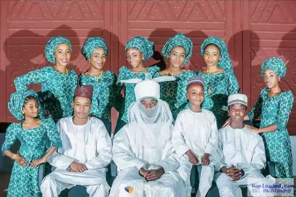 Emir of Kano Sanusi shares photo of his 11 kids to mark Father